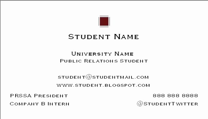 Student Business Cards Template Lovely social Media &amp; Public Relations Business Cards for Pr