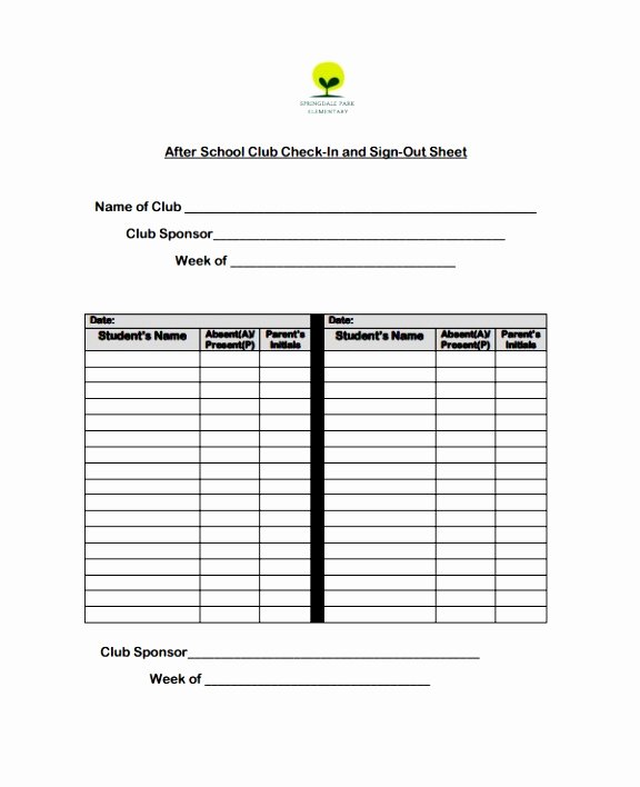 Student Sign Out Sheet Fresh Student Sign Out Sheet Fill Out Line Download Printable Simple Student Sign Out Sheet Template