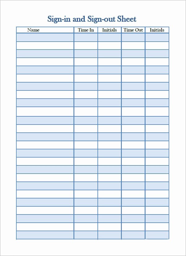 Student Sign Out Sheet New Sign In Sheet Template 21 Download Free Documents In Pdf Word Excel