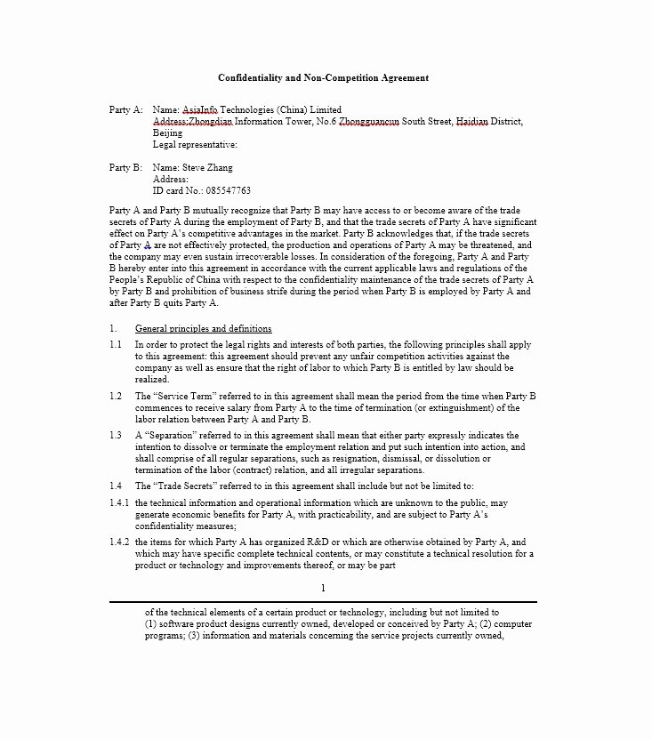Subcontractor Non Compete Agreement Template Lovely 39 Ready to Use Non Pete Agreement Templates Template Lab