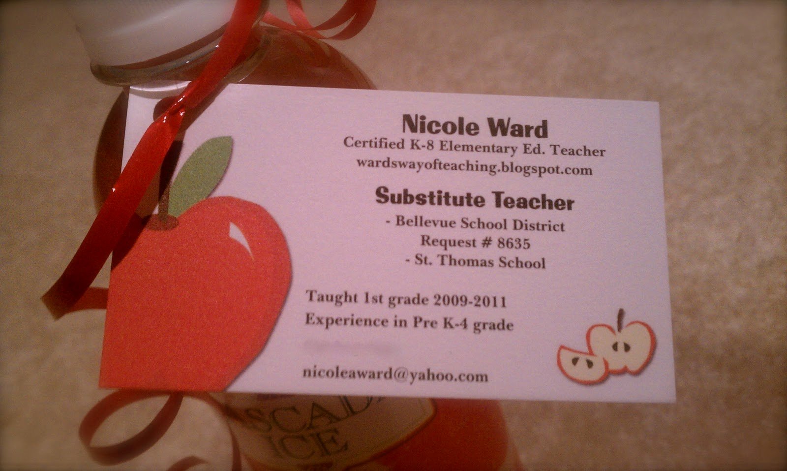 Substitute Teacher Business Card Best Of Wards Way Of Teaching E &quot;spook&quot;tober Post