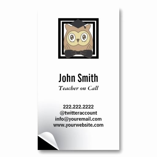 Substitute Teacher Business Card Examples Beautiful Modern Owl Substitute Teacher Business Card Zazzle Tutor Business Card Samples