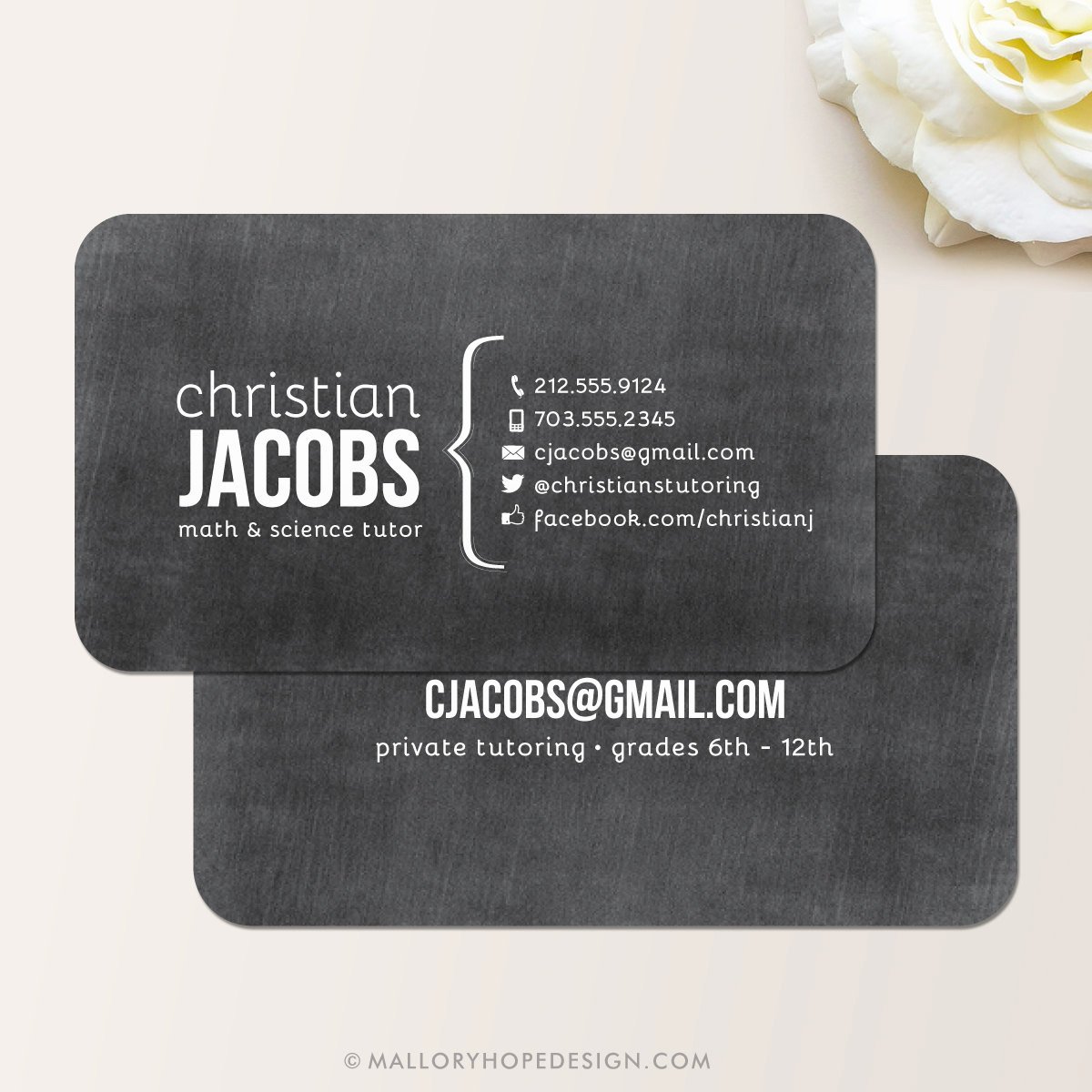Substitute Teacher Business Card New Chalkboard Business Card Calling Card Mommy Card Contact
