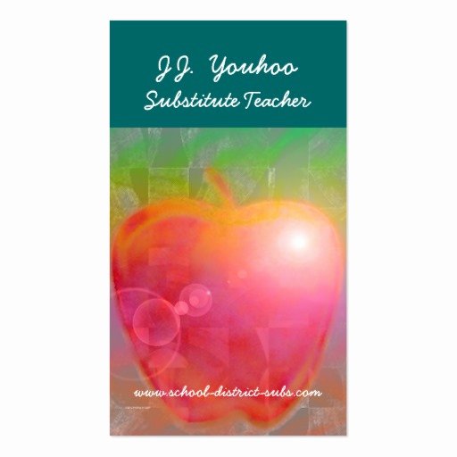 Substitute Teacher Business Card New J J Youhoo Substitute Teacher Business Card