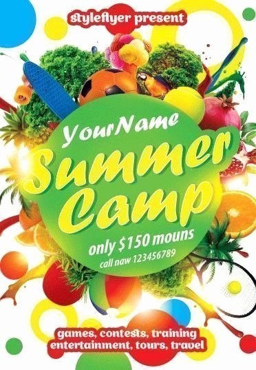 Summer Camp Flyer Design Lovely 15 Summer Flyers Free Download Styleflyers