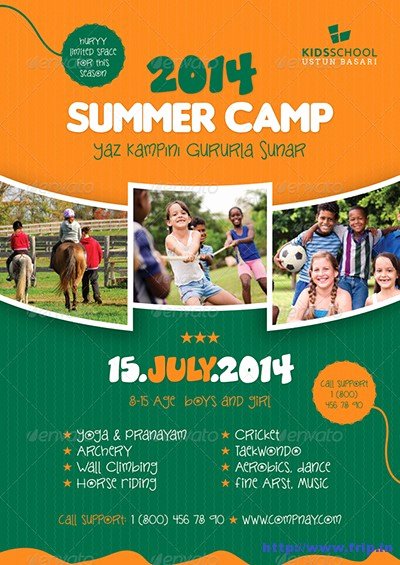 Summer Camp Flyer Template Free Awesome 40 Best Kids Summer Camp Flyer Print Templates 2016