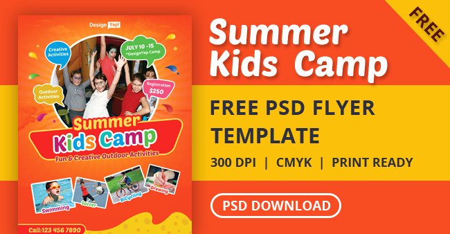 Summer Camp Flyer Template Free Fresh Free Kids Summer Camp Flyer Psd Template Designyep