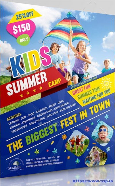 Summer Camp Flyer Template Free Inspirational 50 Best Kids Summer Camp Flyer Print Templates 2019