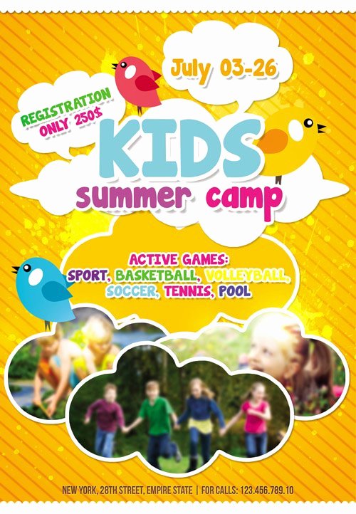 Summer Camp Flyer Template Free Inspirational Flyer Template Kids Summer Camp Cover