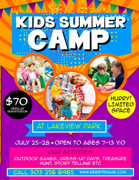 Summer Camp Flyer Template New Kids Summer Camp Flyer Template