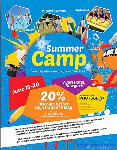 Summer Camp Flyer Templates Free Awesome 40 Best Kids Summer Camp Flyer Print Templates 2016