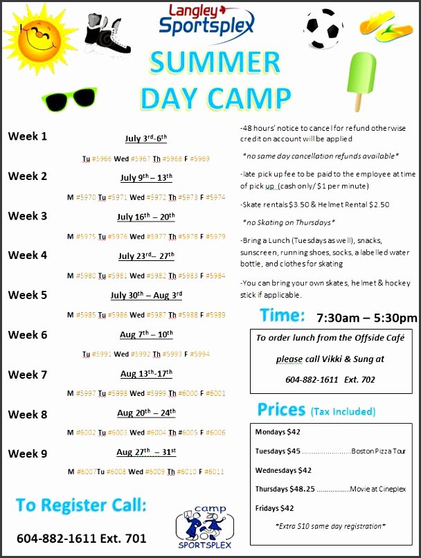 Summer Camp Schedules Template Fresh 6 Day Camp Registration form Template Sampletemplatess Sampletemplatess