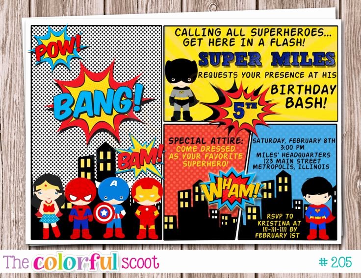 Super Hero Birthday Invitations Luxury 1000 Images About Superhero Invitation Card On Pinterest