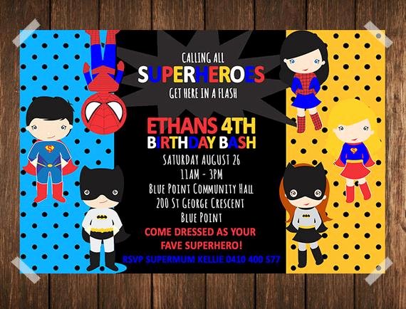 Superhero Birthday Invitations Templates Free Fresh Superhero Birthday Invitation Superhero Invitation