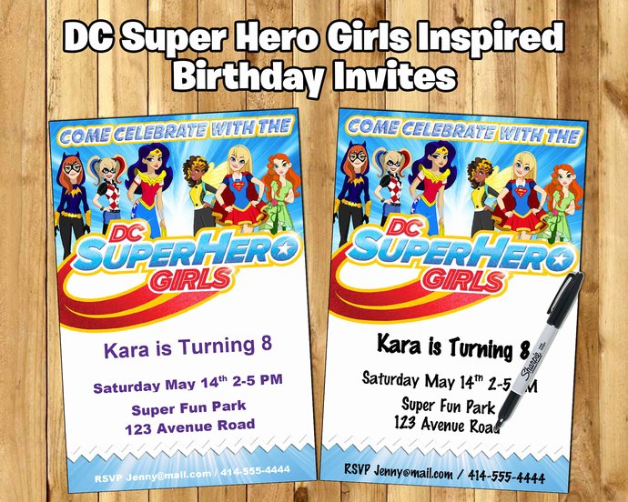 Superhero Girl Birthday Invitations Best Of Diy Dc Super Hero Girls Inspired Invite by Instbirthday