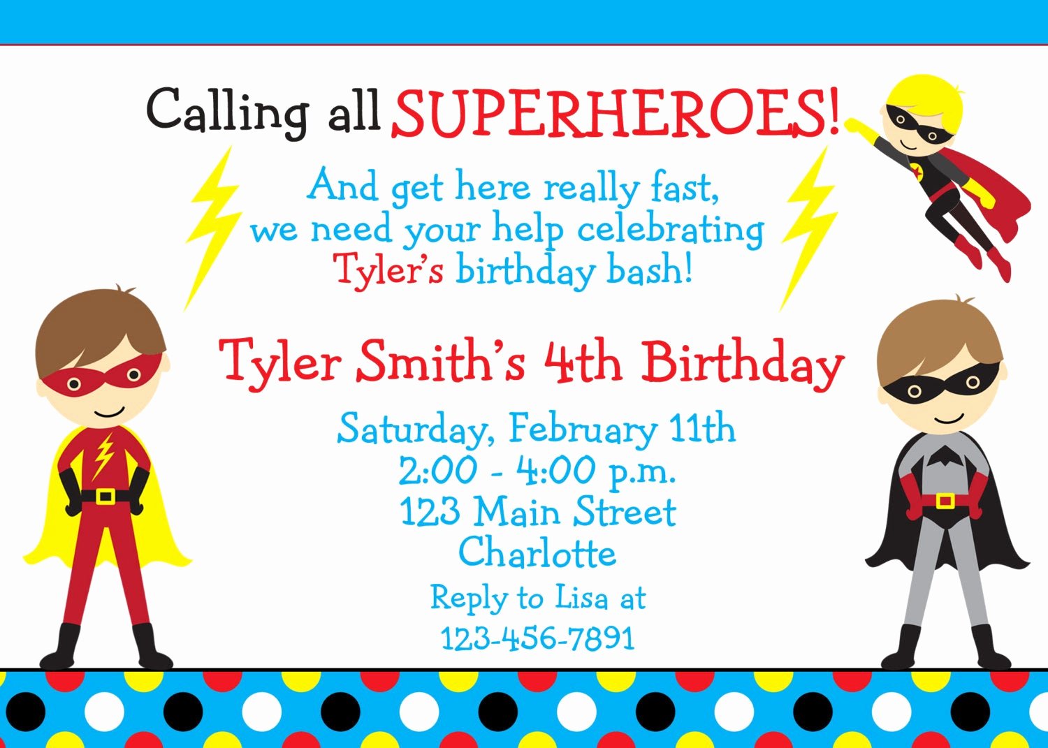 superhero birthday party invitation