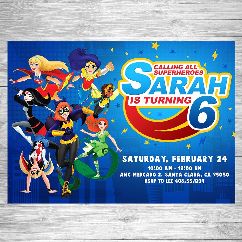 Superheroes Birthday Party Invitations New Dc Superhero Girls Birthday Invitation Dc Superhero Girls