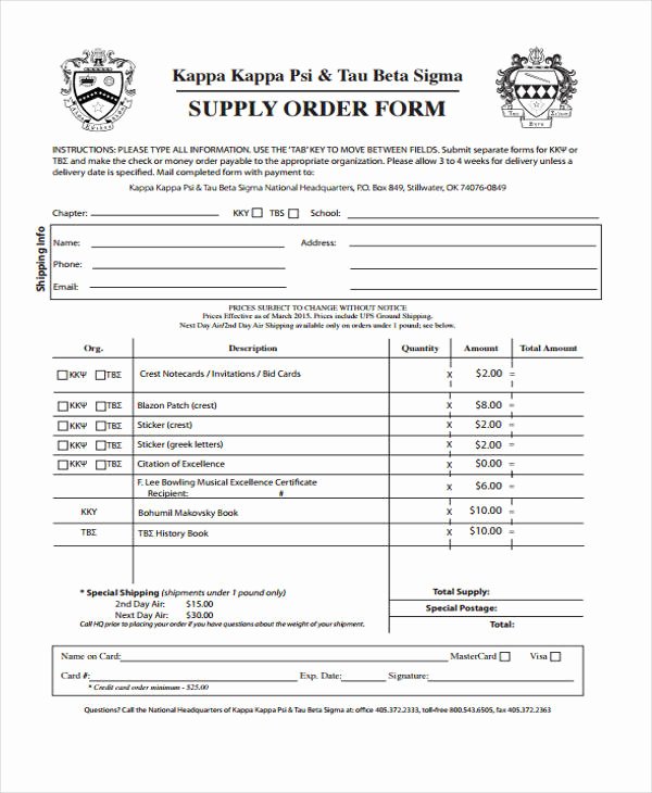 Supply order form Template Awesome Supply order Templates 8 Free Pdf format Download
