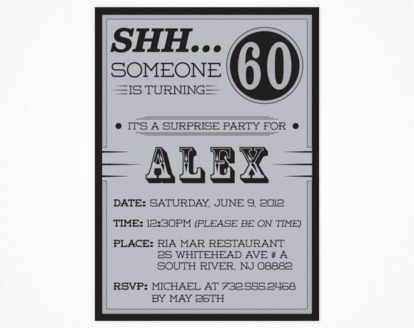 Surprise Party Invitations Templates Free Luxury Free Printable 60th Surprise Birthday Party Invitations
