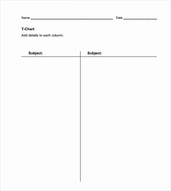 T Chart Template Word Lovely Sample T Chart 7 Documents In Pdf Word