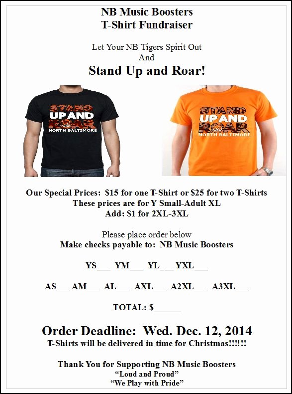 T Shirt Fundraiser Flyer Unique Nb “stand Up &amp; Roar” T Shirt Fundraiser