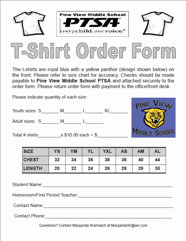 T Shirt order form Doc Fresh Tshirt order forms Find Word Templates