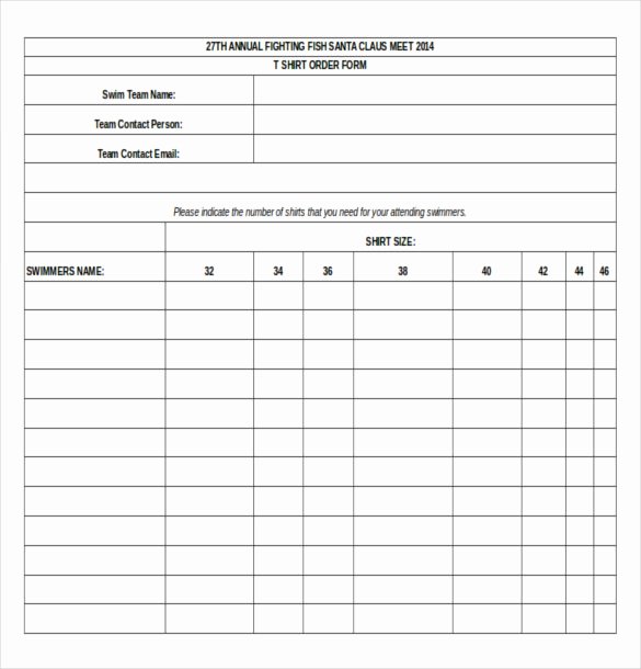 T Shirt order form Pdf Elegant 21 order form Templates – Free Sample Example format Download