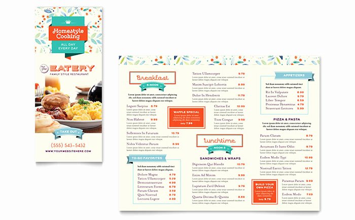 Take Out Menu Template Best Of Family Restaurant Take Out Brochure Template Design