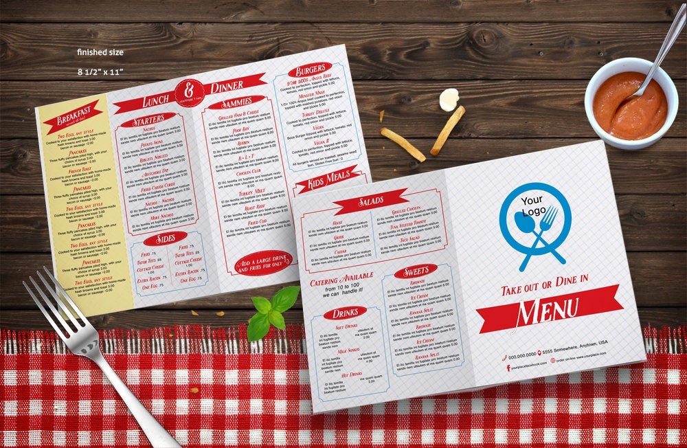 Take Out Menu Template Inspirational Fast Food or Take Out Restaurant Menu Template Bi Fold Letter