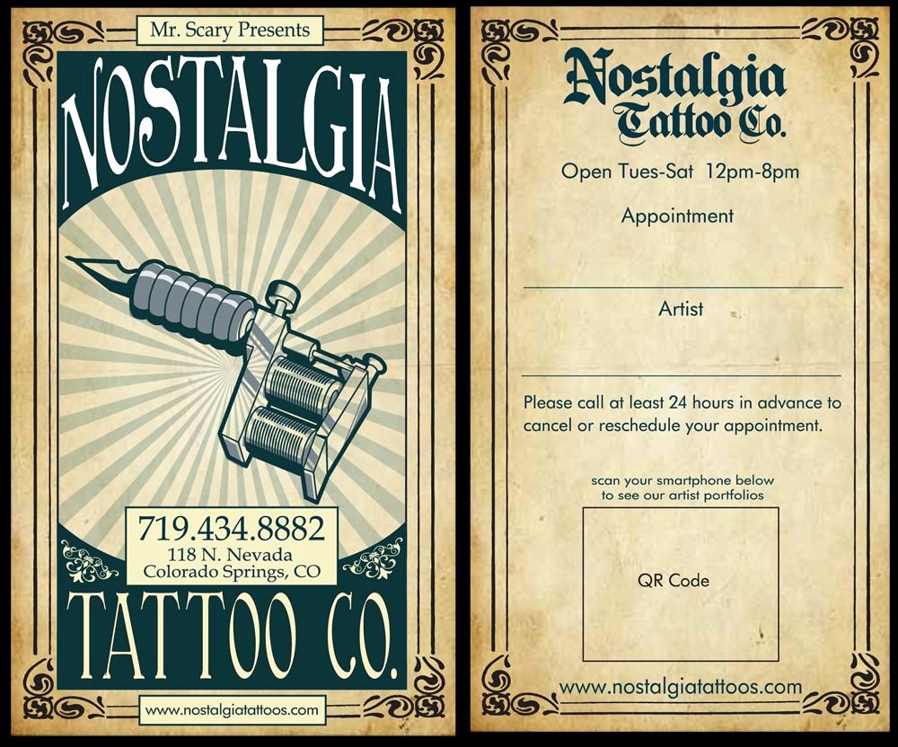 Tattoo Artist Business Cards Beautiful Business Card for Nostalgia Tattoo Pany Business Card Ideas Pinterest