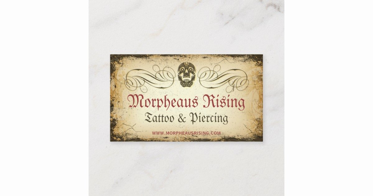 Tattoo Shop Business Cards Best Of Vintage Sugar Skull Tattoo Parlor Business Card