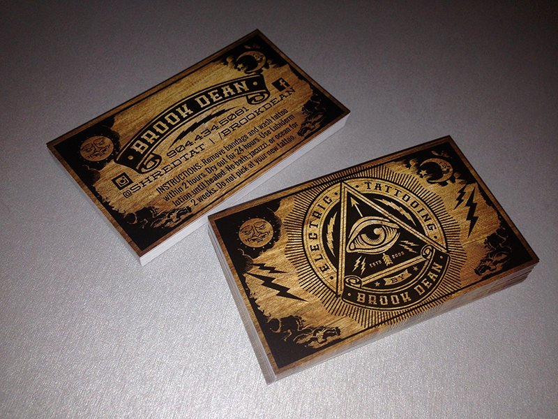 Tattoo Shop Business Cards Elegant Brook Dean Electric Tattooing Business Cards by Louie Preysz Dribbble