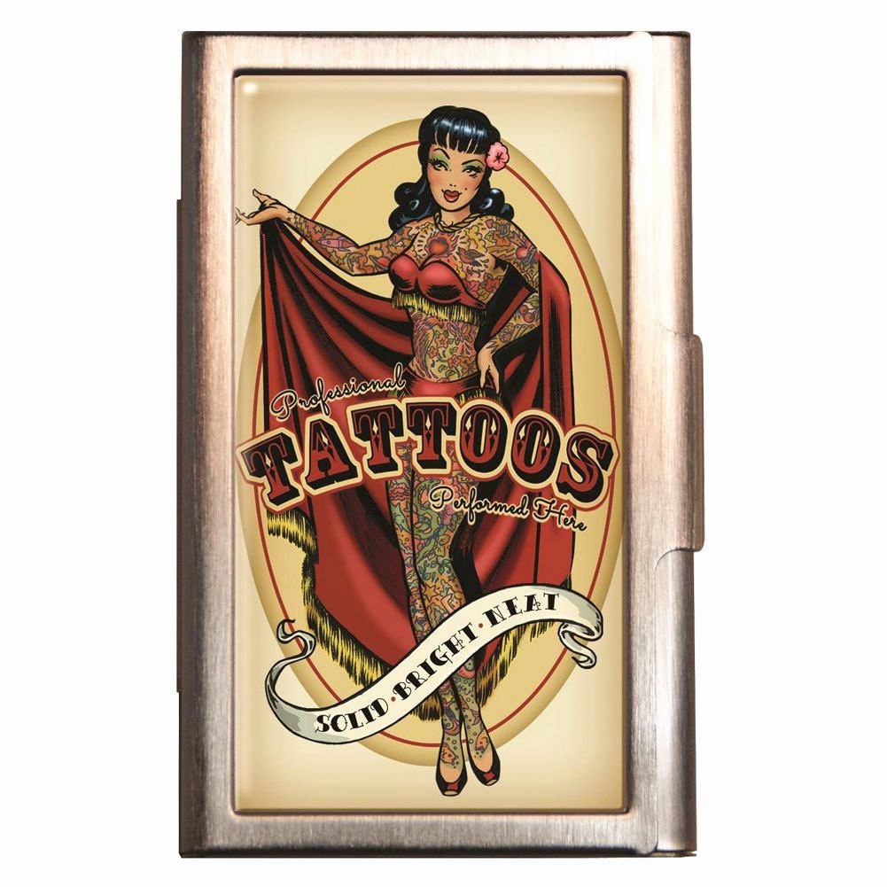 Tattoo Shop Business Cards Inspirational Tattoo Parlor Pin Up Girl Id Case Business Card Holder Wallet