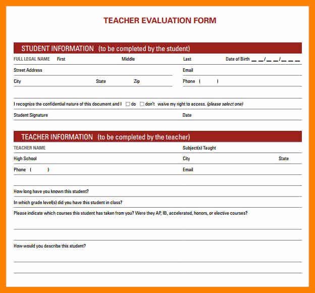Teacher Performance Evaluation form Luxury Performance Evaluation Template