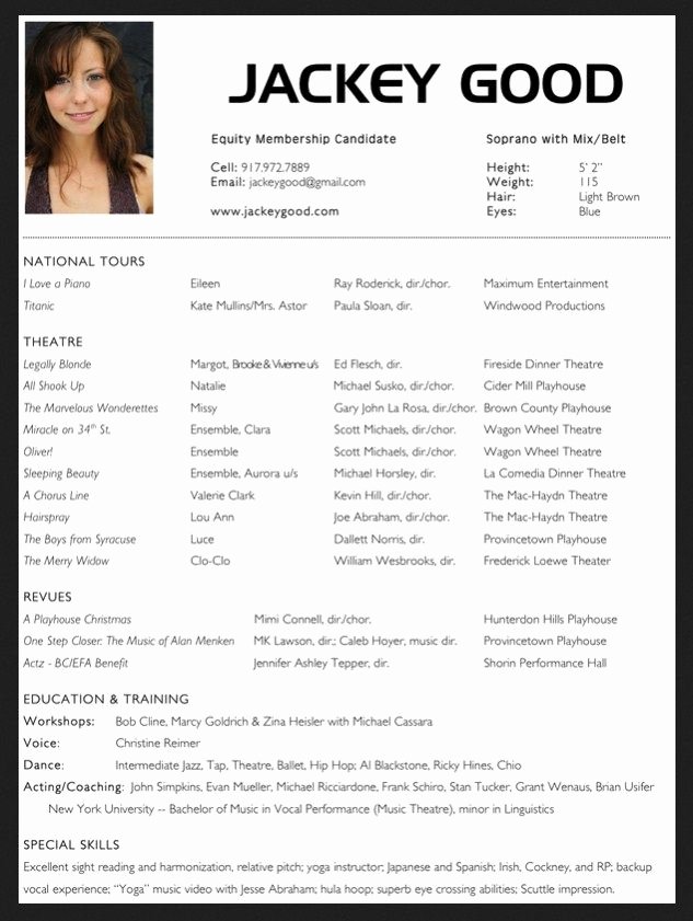 Technical theatre Resume Template Inspirational 10 Acting Resume Template for Microsoft Word Acting Resume
