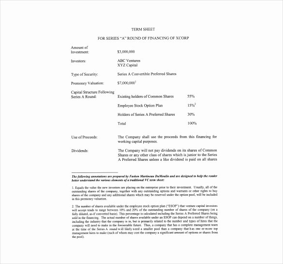 Term Sheet Template Word Unique 17 Term Sheet Template Free Word Pdf Documents Download