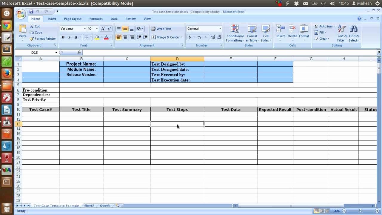 Test Case Template Excel Awesome Sample Test Case Template
