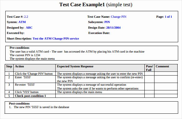 Test Case Template Excel Awesome Test Case Template