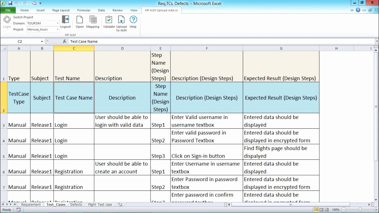 Test Case Template Xls Elegant Hp Alm Import Test Cases From Excel