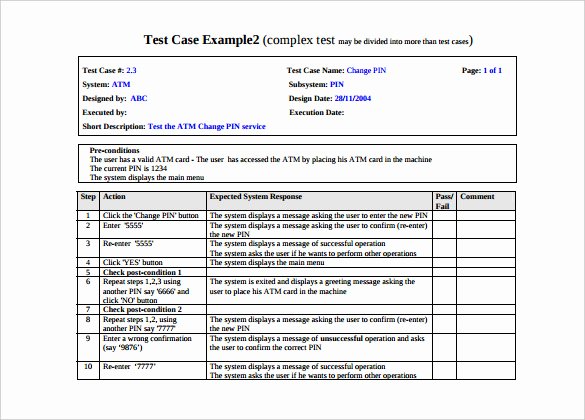 Test Case Template Xls Fresh Test Case Template 25 Free Word Excel Pdf Documents Download