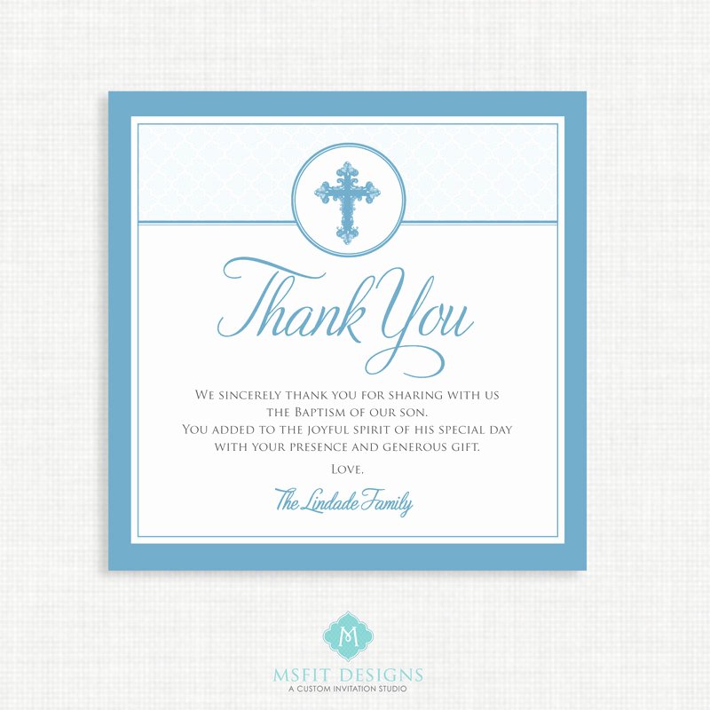 Thank You Cards for Baptism Fresh Printable Baptism Thank You Card Diy Printable Thank You