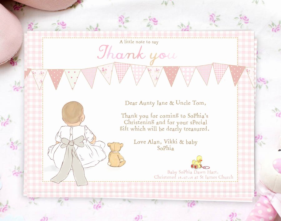 Thank You Cards for Baptism Luxury Christening Thank You Note Cards My Bow by Lily Summery