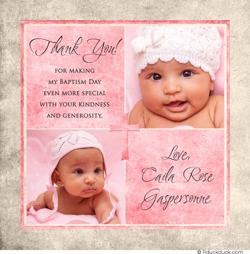 Thank You Cards for Baptism New Square Baptism Thank You Card Baby Personalized