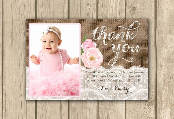 Thank You Cards for Baptism Unique Printable Baptism Thank You Card by Dulcegraceprintables On Etsy