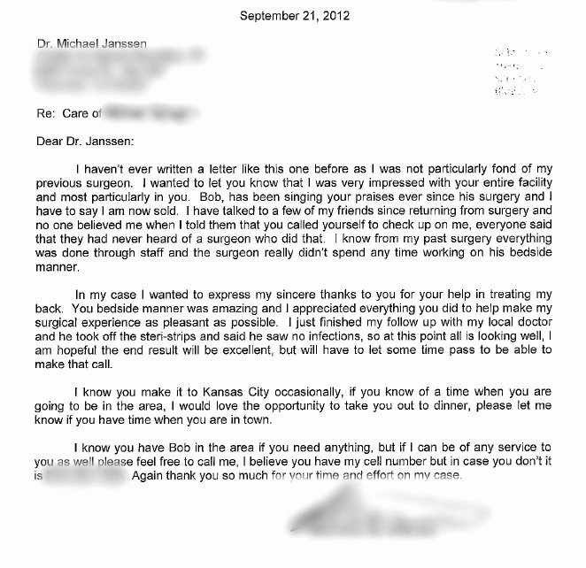 Thank You Letter to Doctor Luxury September Success Story and Thank You Letter