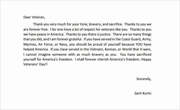 Thank You Letter to soldiers Beautiful 8 Thank You Letter Templates – Doc Pdf