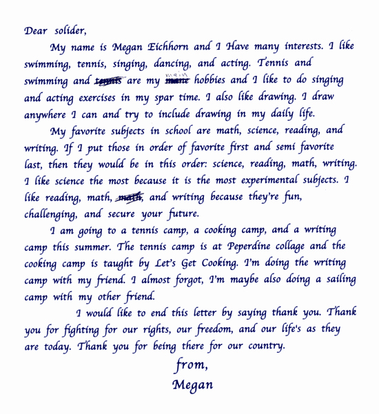 Thank You Letter to soldiers Unique Critical Section Dear sol R