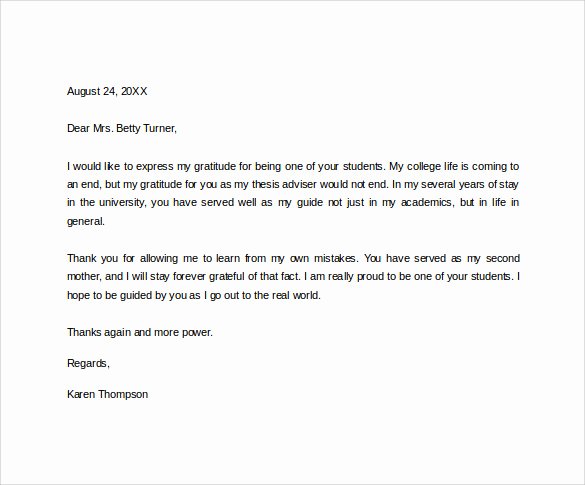 Thank You Letter to Teacher Elegant Thank You Letter to Teacher 11 Download Free Documents In Pdf Word