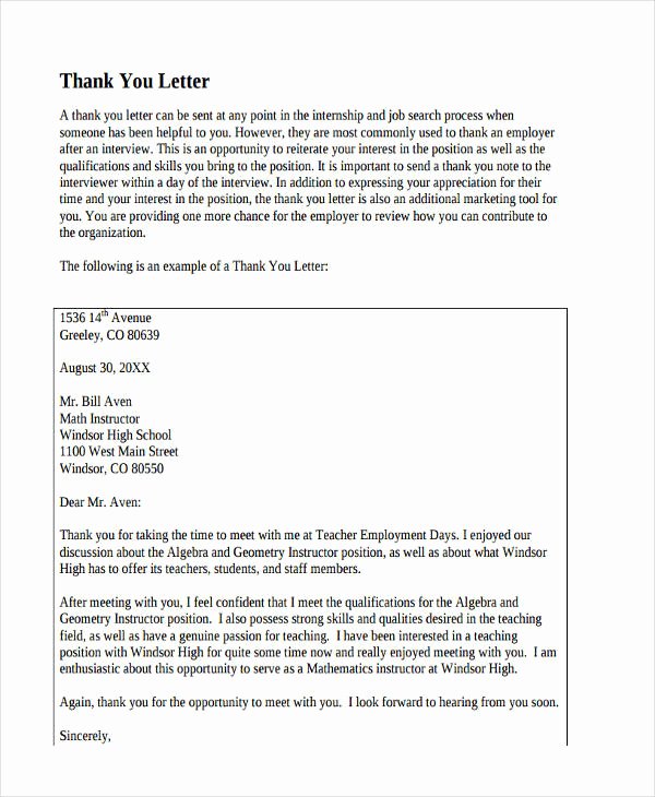 Thank You Letters to Teachers New Free 74 Thank You Letter Examples In Doc Pdf
