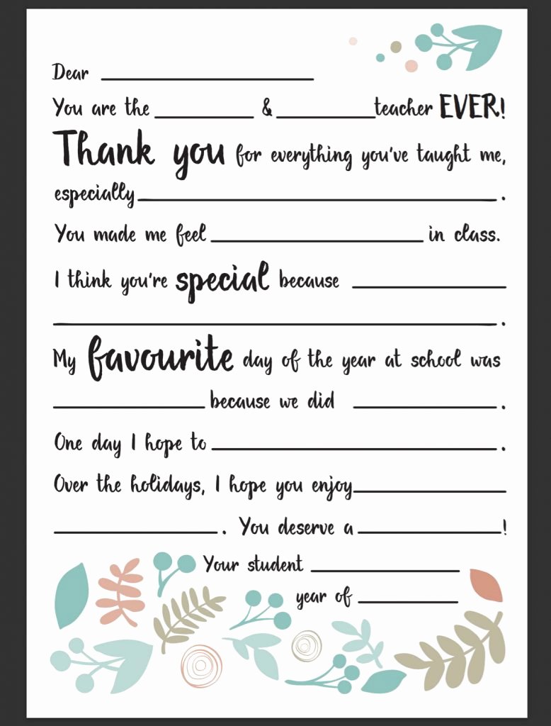 Thank You Note From Teacher Beautiful Dear Teacher Letter – Be A Fun Mum